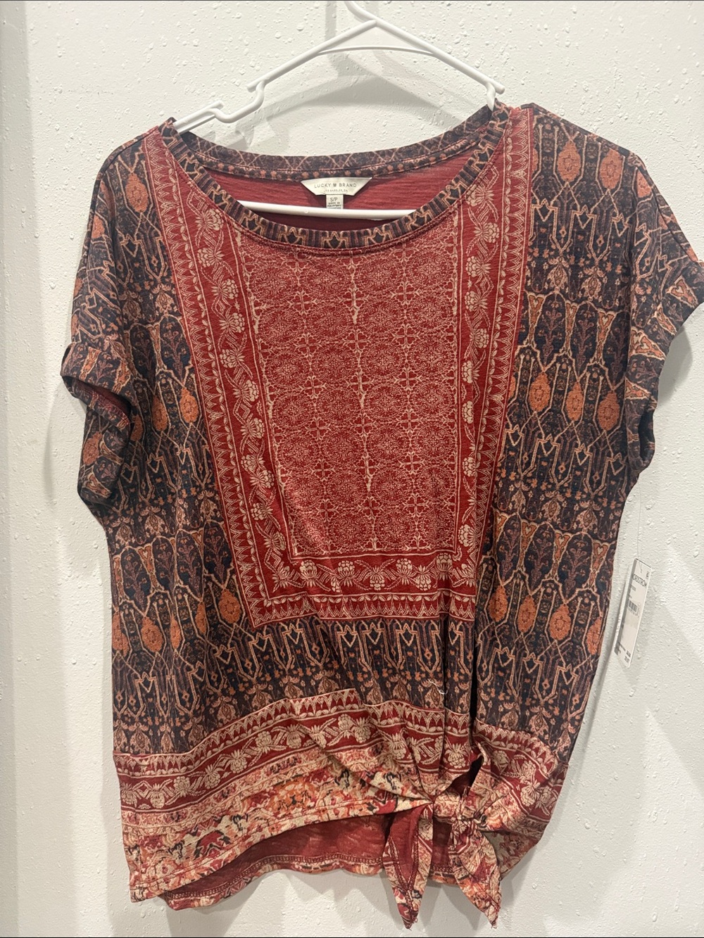 Bohemian Red and Blue Patterned Top